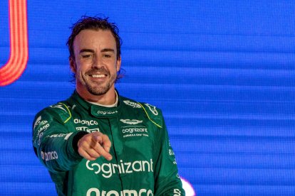 Fernando Alonso, al podi del GP de l’Aràbia Saudita.