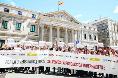 Protestas contra la ley ante el Congreso el pasado 26 de mayo.