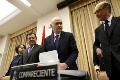 L’exministre Fernández Díaz, durant la compareixença al Congrés per l’operació Catalunya.