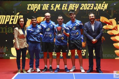 Joan Masip, Viktor Brodd, Marc Duran y Alberto Lillo, con la cuarta Copa del Rey de la historia del club.