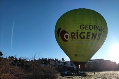 El globus aerostàtic amb què van fer una prova de llançament.