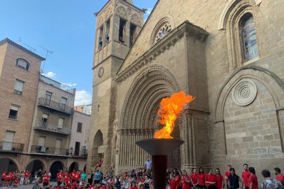 La Flama del Canigó a su llegada a Agramunt, el 23 de junio del año pasado. 