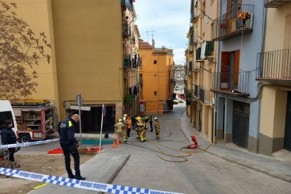 Foto del foc a Balaguer.