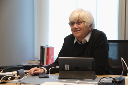 Clara Ponsatí, en la Eurocámara el día que estaba citada ante el TS.