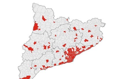 Mapa dels municipis que es declaren àrees tenses.