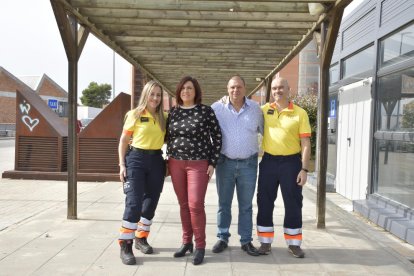 Anna Granés, Maite Civit, Josep Vallverdú y Jesús Lapeña, la semana pasada en Lleida. 