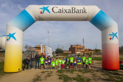 Una de les carreres infantils que es van disputar ahir com a prèvia de la marató de Lleida.