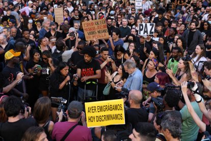 Una de las protestas, en este caso en Madrid, en contra de la actuación policial en Melilla. 