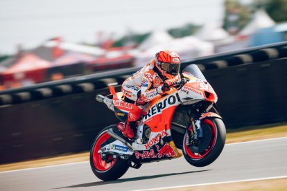 Marc Márquez, rodando ayer en el circuito de Assen.