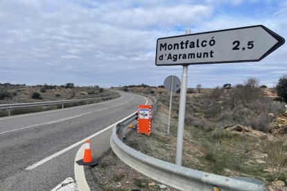 El martes se colocaron varias cajas radar en la C-14 entre Tàrrega y Agramunt. 