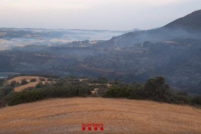 Una vista de l'incendi d'Artesa de Segre.