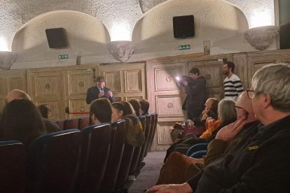 Carles Puigdemont en la presentación de la cinta sobre Valtònyc.