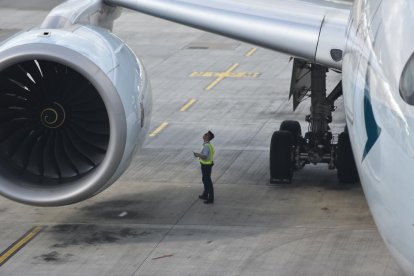 Imatge d'arxiu del motor d'un avió