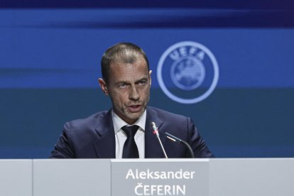 Aleksander Ceferin durant el recent congrés de la UEFA.