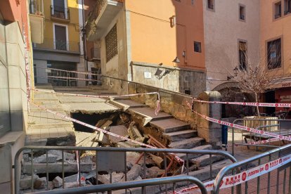 Las escaleras de La Font que se hundieron este mes. 