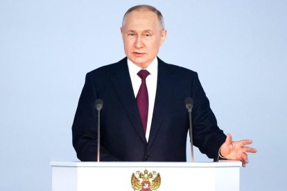 Vladimir Putin, durante el discurso de este martes.