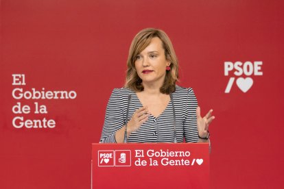 La portaveu del PSOE i ministra d’Educació, Pilar Alegría.