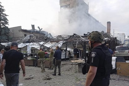 La pizzeria va acabar totalment destruïda després del bombardeig rus sobre Kramatorsk.