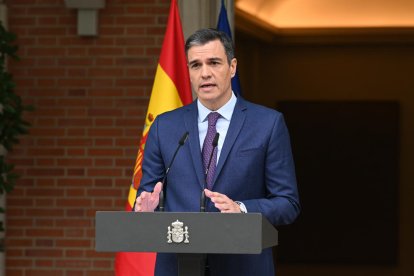 Sánchez hizo el anuncio en una comparecencia en Moncloa sin posibilidad de preguntas-