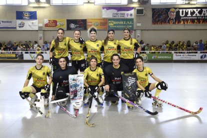 Jugadoras del Vila-sana, en foto de grupo antes de jugar el pasado domingo ante el Gijón.