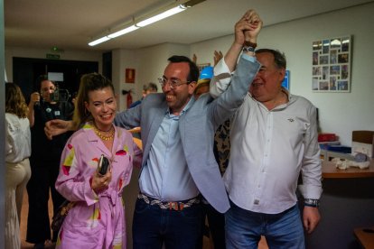 Palau, exultante el domingo tras conocer el resultado del PP.