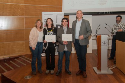 Pujol, Miquel, Gras y Cristóbal, ayer en la entrega de los premios. 