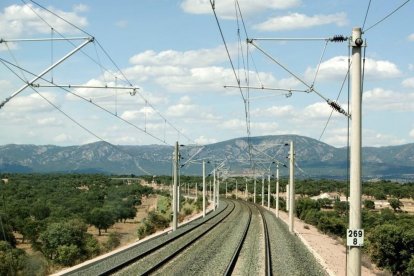 Un tramo de la línea del AVE.