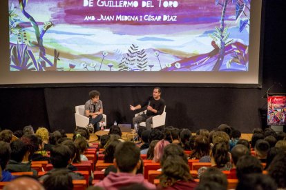 Juan Medina y César Díaz, del equipo de ‘Pinocchio de Guillermo del Toro’, estrellas ayer en Animac.