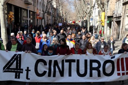 La cabecera de la manifestación contra el Quart Cinturó.