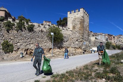 Jornada de neteja ahir de l’entorn de la muralla medieval.