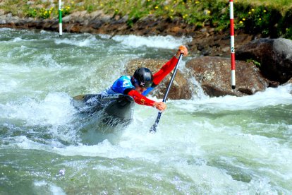 El lleidatà Miquel Travé, durant la competició de C1 de la Copa d’Espanya.