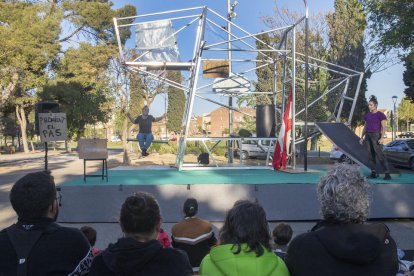 Un moment de l’assaig de la companyia ahir a Tàrrega.