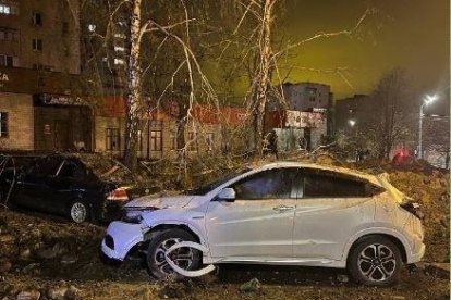 Els efectes de l'explosió a Belgorod.