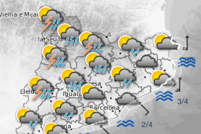 Mapa del tiempo previsto para el sábado 22 de abril.