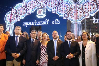 Félix Bolaños y Pere Aragonès coincidieron ayer en la inauguración de la Feria de Abril de Barcelona.