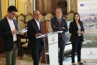 Postius, Pueyo, Crespín y Freixanet ayer durante la rueda de prensa. 