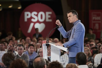 Pedro Sánchez va participar ahir en un acte del PSOE a Pamplona.