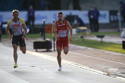 L’atleta de Tàrrega Arnau Monné va guanyar ahir la medalla de bronze en els 100 metres.