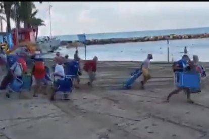 Estampida per agafar lloc a la platja de Torrevella