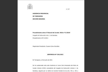 DOCUMENT | Sentència de conformitat del judici d'Horta de Sant Joan