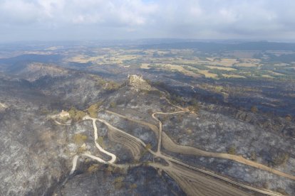 Una de las zonas afectadas por el gran incendio de L’Anoia.