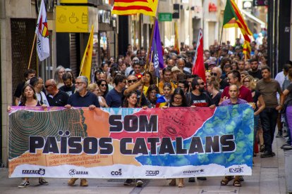 La manifestació que ahir va organitzar l’Esquerra Independentista de Lleida.