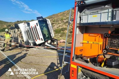 Una imagen del accidente en Mequinenza