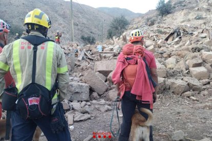 La expedición catalana encontró estructuras totalmente colpasadas y carreteras intransitables.