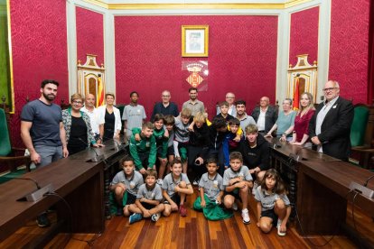 Imatge de l’homenatge ahir a l’Escola de Futbol Cervera.