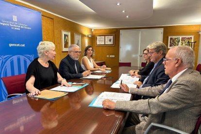 Reunió plenària del Consell de l’Audiovisual de Catalunya ahir a la seu de la delegació del Govern a Lleida.