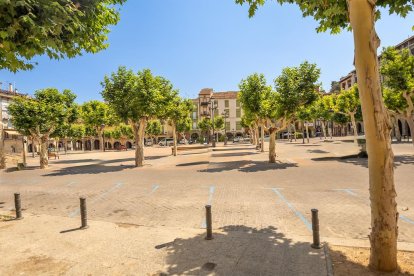 La plaça Mercadal de Balaguer, que ha estat replicada en digital.