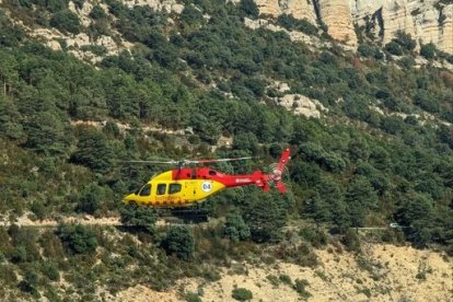 El primer rescat que van efectuar els Bombers ahir a Àger.