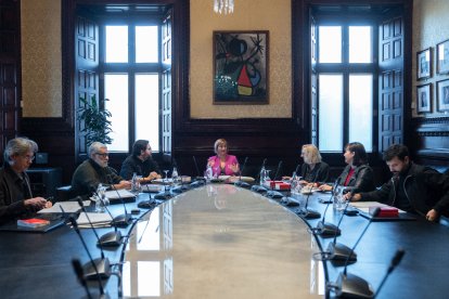 L’exconsellera Alba Vergés en una reunió de la Mesa del Parlament el 12 de desembre passat.