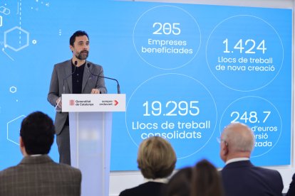 El conseller Roger Torrent va presentar ahir la línia d’ajuts en roda de premsa.